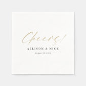 Eenvoudig Neutraal Goud Cheers Bruiloft Servetten (Voorkant)