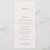 Eenvoudig Neutraal Ivoor Beige Bruiloft Menu (Voorkant)