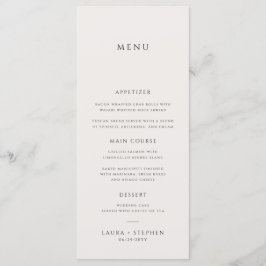 Eenvoudig Neutraal Ivoor Beige Bruiloft Menu