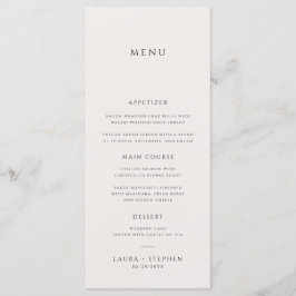 Eenvoudig Neutraal Ivoor Beige Bruiloft Menu