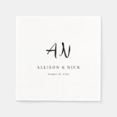 Eenvoudig neutraal monogram bruiloft Napkins Servet (Voorkant)