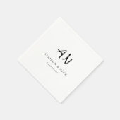 Eenvoudig neutraal monogram bruiloft Napkins Servet (Hoek)
