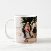 Eenvoudig neutraal monogram twee foto koffiemok (Links)