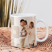 Eenvoudig neutraal monogram twee foto