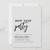 Eenvoudig Neutraal Nieuwjaar Party Invite Kaart (Voorkant)