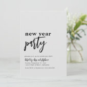 Eenvoudig Neutraal Nieuwjaar Party Invite Kaart (Staand voorkant)