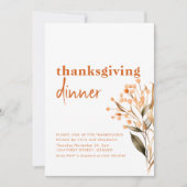 Eenvoudig Neutraal Thanksgiving Dinerfeest Kaart (Voorkant)