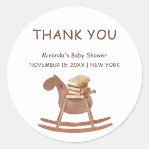 Eenvoudig Nieuw Chapter Book Baby shower Welkom Ronde Sticker