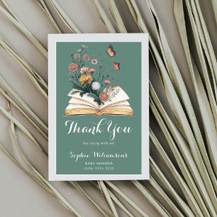 Eenvoudig nieuw hoofdstuk Verhaalboek Bloemen Baby Bedankkaart