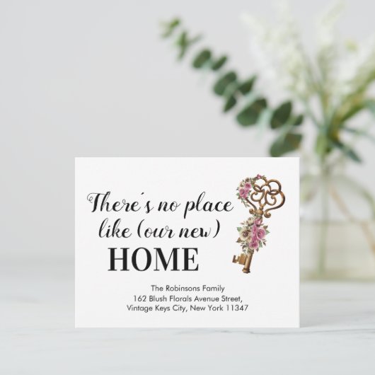 Eenvoudig nieuw huis We hebben verhuisd aankondigi Briefkaart (Staand voorkant)