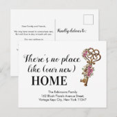 Eenvoudig nieuw huis We hebben verhuisd aankondigi Briefkaart (Voorkant / Achterkant)