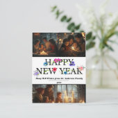 Eenvoudig Nieuwjaar Celebration Briefkaart (Staand voorkant)