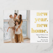 Eenvoudig nieuwjaar nieuwe Home Movement Photo Hol Folie Feestdagenkaart (Voorkant)