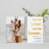 Eenvoudig nieuwjaar nieuwe Home Movement Photo Hol Folie Feestdagenkaart (Staand Voorkant)