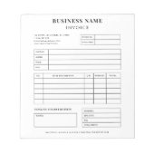 Eenvoudig Notitieblok voor factuur voor kleine zak (Voorkant)