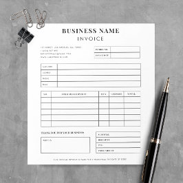 Eenvoudig Notitieblok voor factuur voor kleine zak