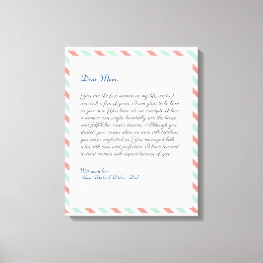 Eenvoudig Notitieboek handgeschreven liefdesbrief Canvas Afdruk (Voorkant)