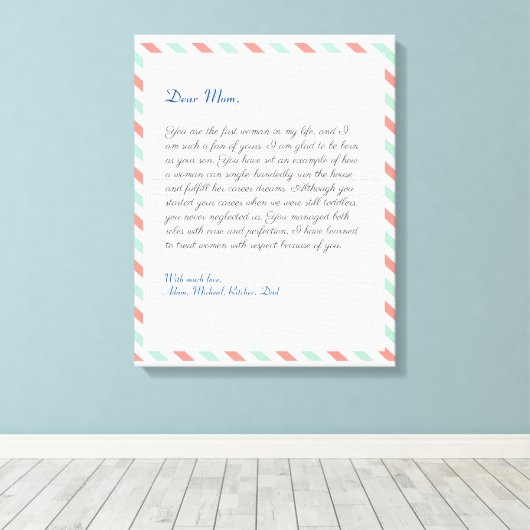 Eenvoudig Notitieboek handgeschreven liefdesbrief Canvas Afdruk (Insitu (Houten vloer))