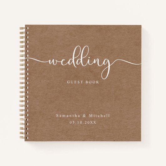 Eenvoudig Notitieboek Rustic Wedding Guestbook (Voorkant)