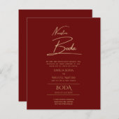 Eenvoudig Nuestra BODA Spaanse Huwelijksuitnodigin (Voorkant / Achterkant)