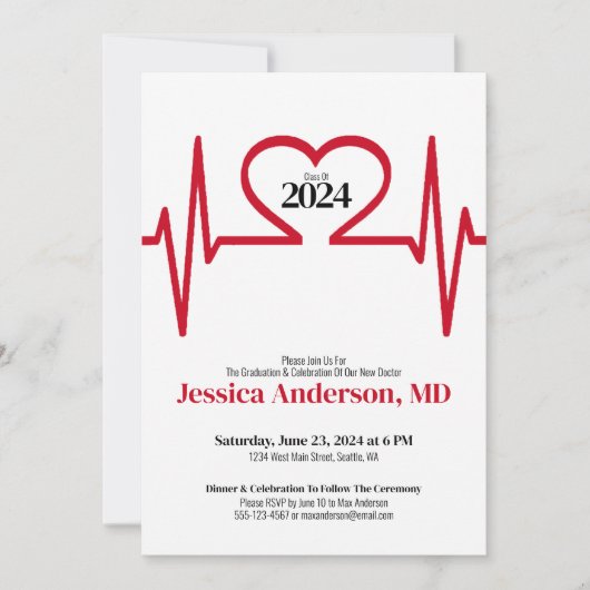 Eenvoudig Nursing Doctor Medical School Afstuderen Kaart (Voorkant)