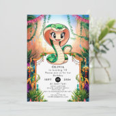 Eenvoudig Oerwoud Snake Verjaardag Kaart (Staand voorkant)