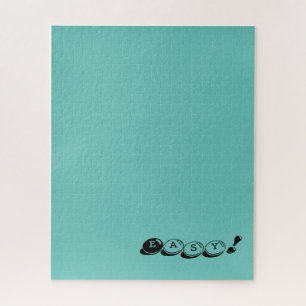 Eenvoudig of Jouw tekst vast blauw, hard, moeilijk Legpuzzel