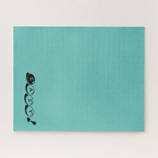 Eenvoudig of Jouw tekst vast blauw, hard, moeilijk Legpuzzel (Horizontaal)