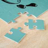 Eenvoudig of Jouw tekst vast blauw, hard, moeilijk Legpuzzel (Zijkant)