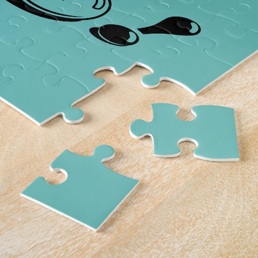 Eenvoudig of Jouw tekst vast blauw, hard, moeilijk Legpuzzel (Zijkant)