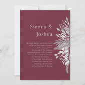 Eenvoudig officieel bruisend grauw botanisch huwel kaart (Voorkant)