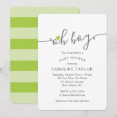 Eenvoudig Oh Boy Lime Green Baby shower Kaart (Voorkant / Achterkant)