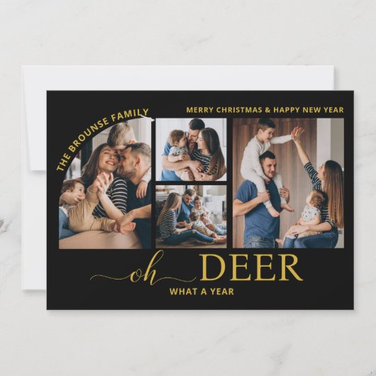 Eenvoudig Oh Hert Wat een jaar Photo Collage Kerst Kaart (Voorkant)
