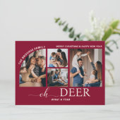 Eenvoudig Oh Hert Wat een jaar Photo Collage Kerst Kaart (Staand voorkant)