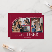 Eenvoudig Oh Hert Wat een jaar Photo Collage Kerst Kaart (Voorkant / Achterkant in situ)