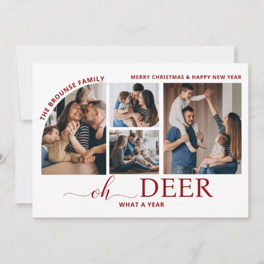 Eenvoudig Oh Hert Wat een jaar Photo Collage Kerst Kaart (Voorkant)
