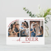 Eenvoudig Oh Hert Wat een jaar Photo Collage Kerst Kaart (Staand voorkant)