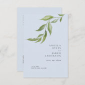 Eenvoudig olievlek Dusty Blue Wedding Save The Date (Voorkant / Achterkant)
