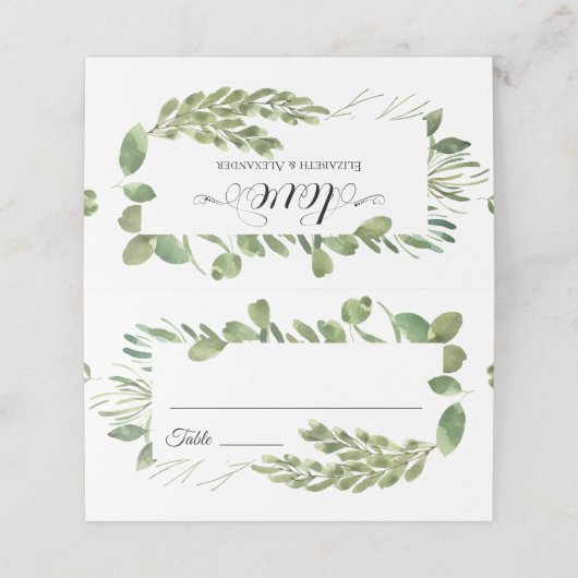 Eenvoudig olievraaghuwelijk plaatskaartje (Buitenkant ongevouwen)