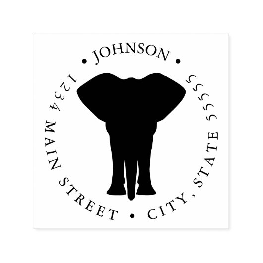  eenvoudig olifant retour label  zelfinktende stempel (Design)