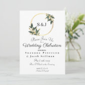 Eenvoudig Olijfgroen en Goud Rond Lijst Kaart (Staand voorkant)