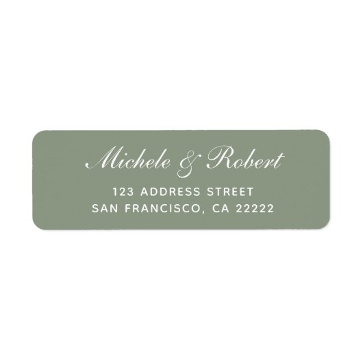 Eenvoudig olive groen adreslabel etiket (Voorkant)