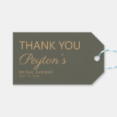 Eenvoudig olive groen Vrijgezellenfeest Dank u Cadeaulabel (Voorkant (Horizontaal))
