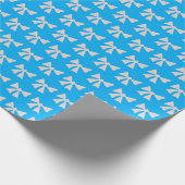 Eenvoudig Olympisch Blauw en Wit Boog Inpakpapier (Hoek)