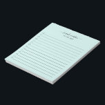 Eenvoudig om een lijst met moderne, elegante Blauw Notitieblok<br><div class="desc">Elegant blauwgroen / turquoise om een lijst te maken van notitieblok met jouw naam met spoelen in een handgeschreven manuscriptkalligrafie samen met een controlelijst. Een eenvoudig en vrouwelijk ontwerp dat voor een leraar of een kleine bedrijfseigenaar geweldig is.</div>