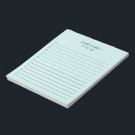 Eenvoudig om een lijst met moderne, elegante Blauw Notitieblok<br><div class="desc">Elegant blauwgroen / turquoise om een lijst te maken van notitieblok met jouw naam met spoelen in een handgeschreven manuscriptkalligrafie samen met een controlelijst. Een eenvoudig en vrouwelijk ontwerp dat voor een leraar of een kleine bedrijfseigenaar geweldig is.</div>