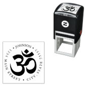 Eenvoudig OM-symbool retourlabel Zelfinktende Stempel (In situ)