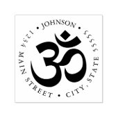 Eenvoudig OM-symbool retourlabel Zelfinktende Stempel (Design)