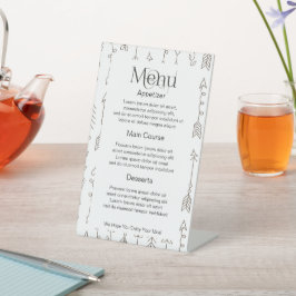 Eenvoudig om uw eigen gepersonaliseerde menu te on reclamebord met voetstuk