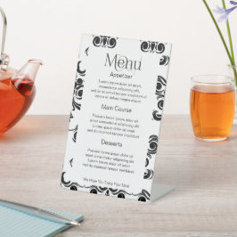Eenvoudig om uw eigen gepersonaliseerde menu te on reclamebord met voetstuk